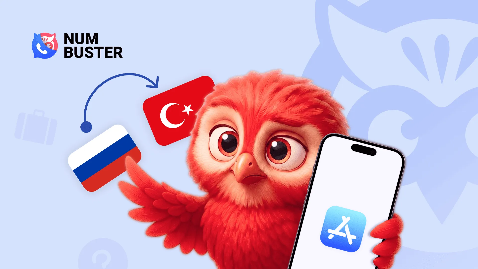 Сова указывает на смену региона «Россия» в App Store.